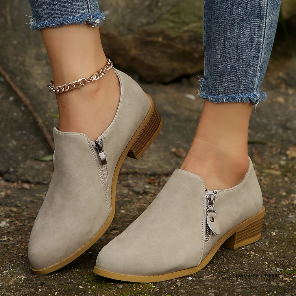 Women’s Orthoflex Zip-Up Ankle Boots – Comfortable Supportive Everyday Style
