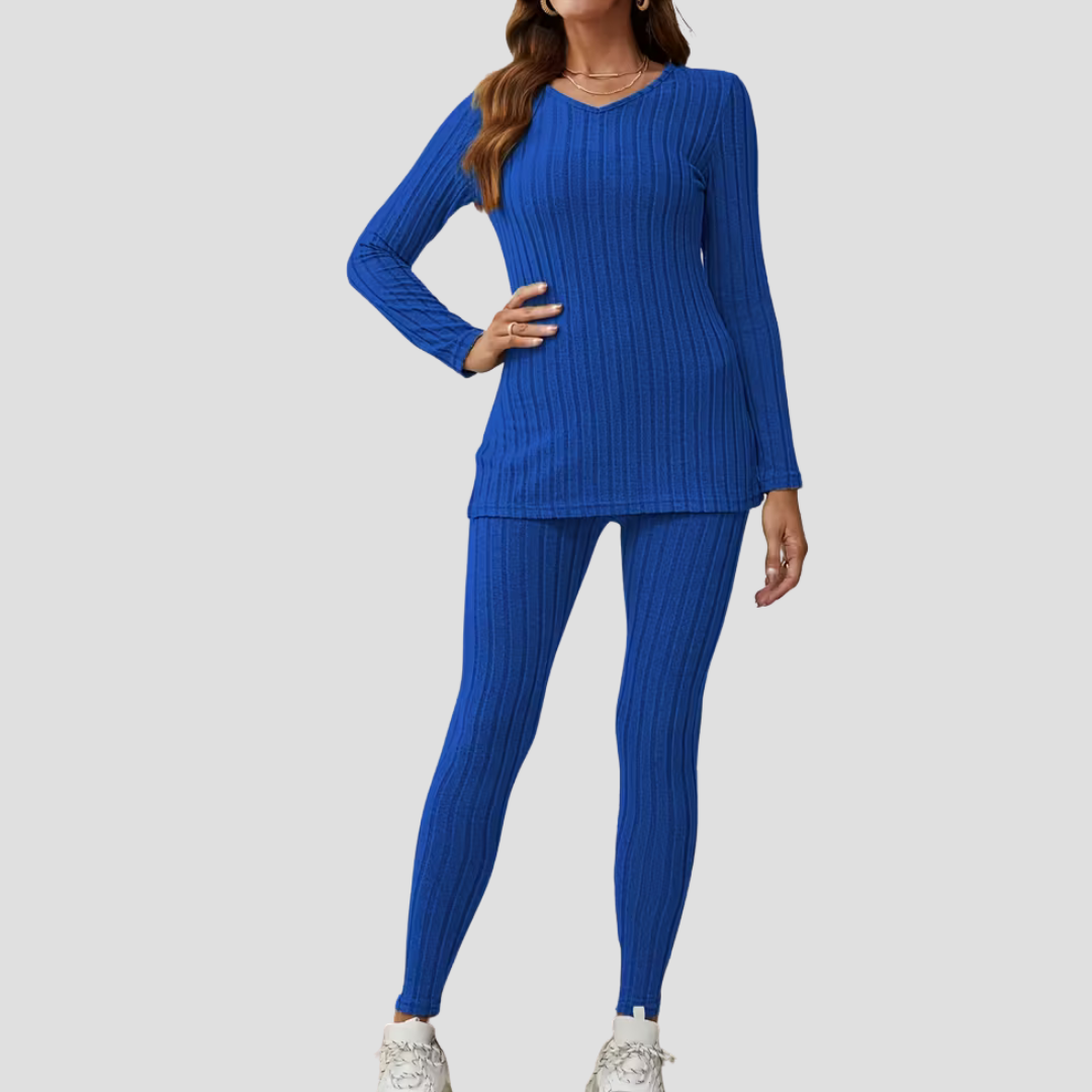 Women's Comfy Two-Piece Set - Soft, Fitted Design with Long Sleeves