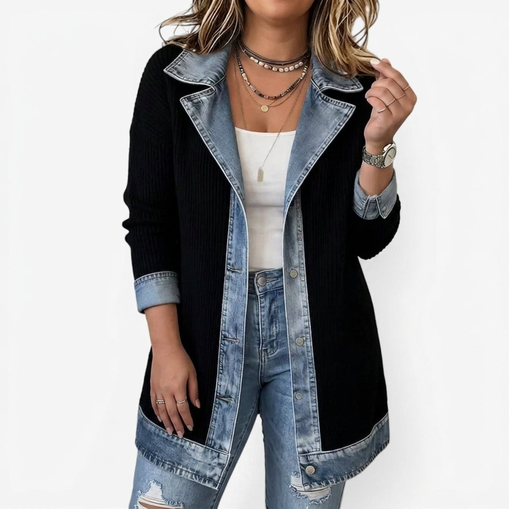 Women’s Indigo Knit Jacket - Soft and Casual