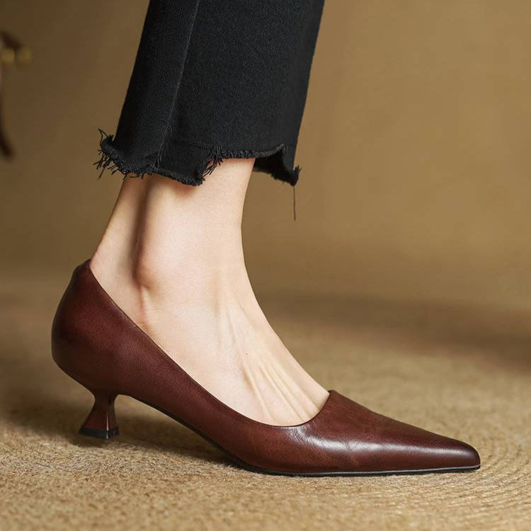 Anok Women’s Genuine Leather Heels – Elegant Comfortable Classic Style
