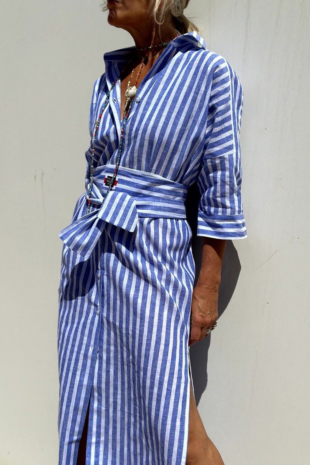 Women's Striped Tie-Waist Dress – Chic Casual Daywear Style