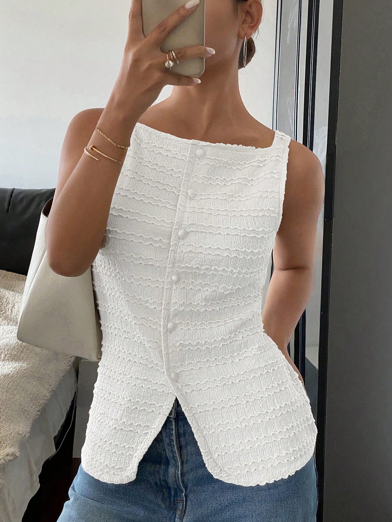 Women's Button-Front Sleeveless Vest – Tailored Chic Layering Piece