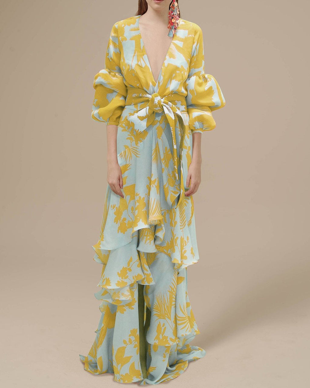 Women's Printed Maxi Dress – Flowy Chiffon Occasion Dress