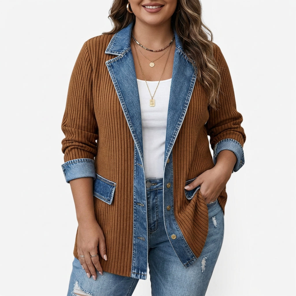 Women’s Indigo Knit Jacket - Soft and Casual
