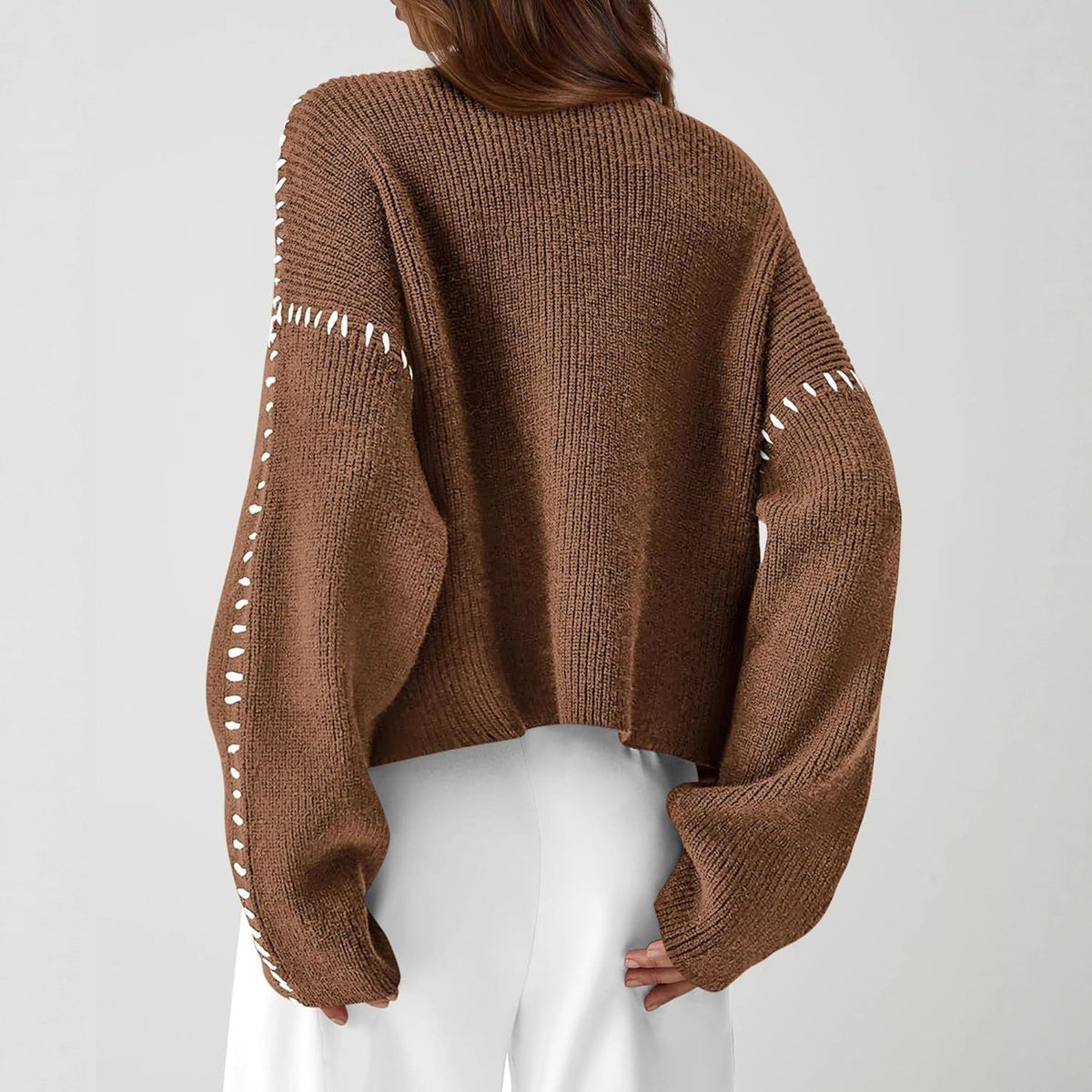 Cropped Ribbed Mock Neck Sweater - Modern and Soft