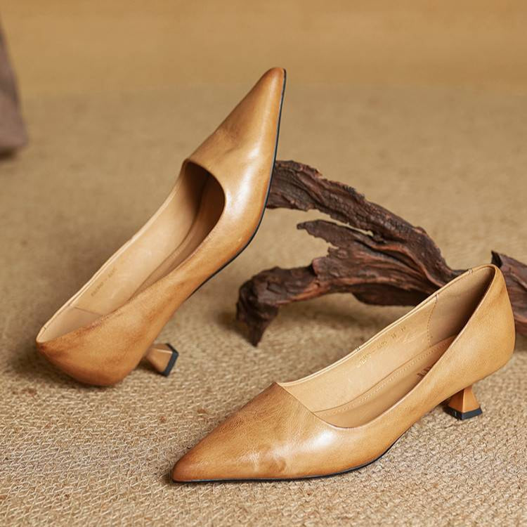 Anok Women’s Genuine Leather Heels – Elegant Comfortable Classic Style