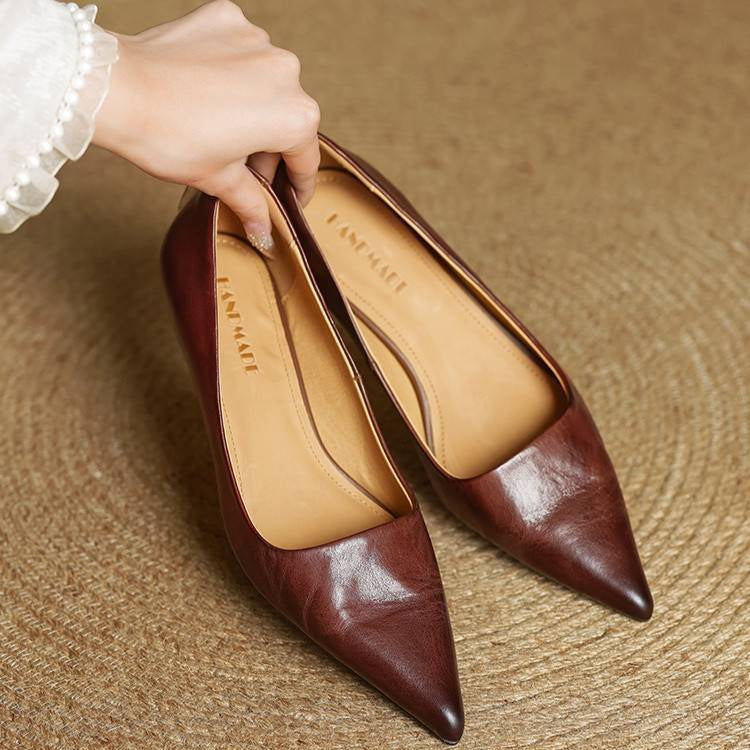 Anok Women’s Genuine Leather Heels – Elegant Comfortable Classic Style
