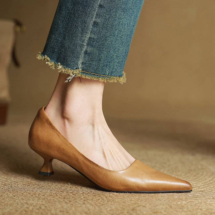 Anok Women’s Genuine Leather Heels – Elegant Comfortable Classic Style
