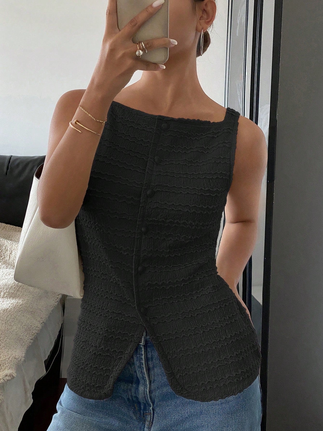 Women's Button-Front Sleeveless Vest – Tailored Chic Layering Piece