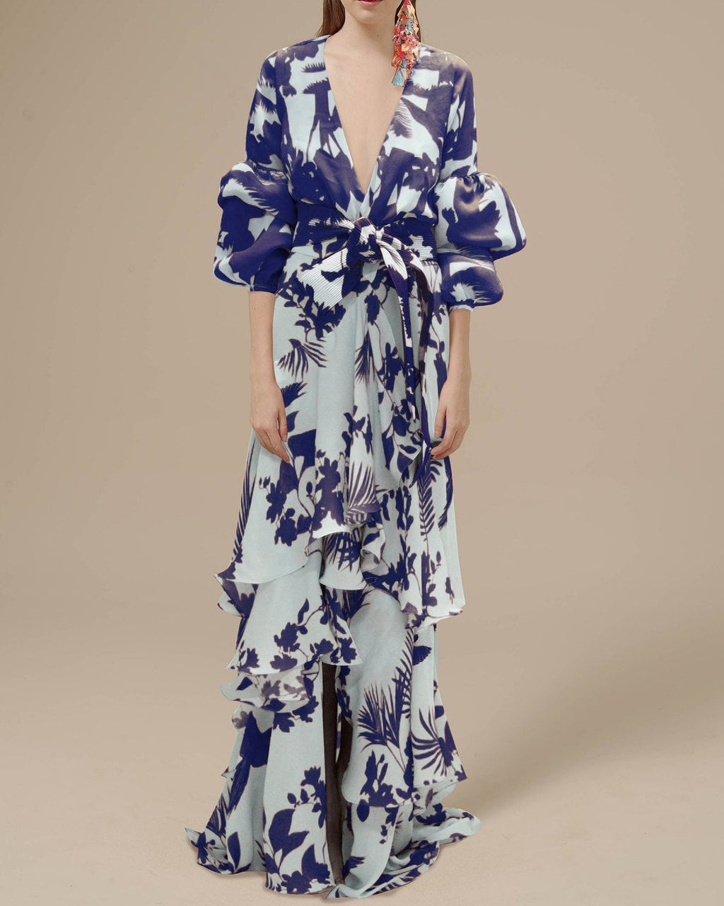 Women's Printed Maxi Dress – Flowy Chiffon Occasion Dress