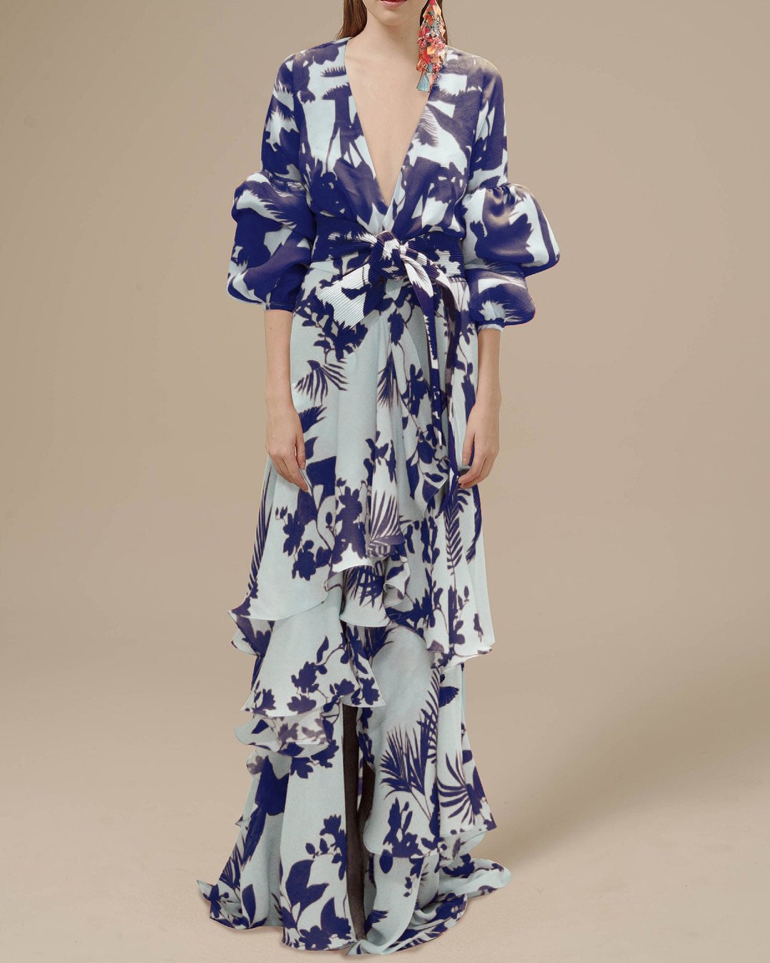 Women's Printed Maxi Dress – Flowy Chiffon Occasion Dress