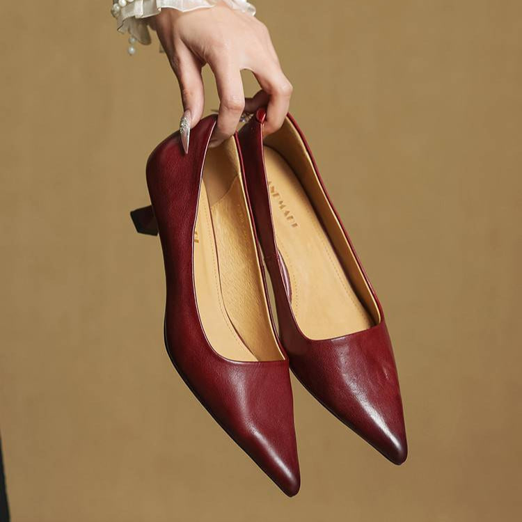 Anok Women’s Genuine Leather Heels – Elegant Comfortable Classic Style