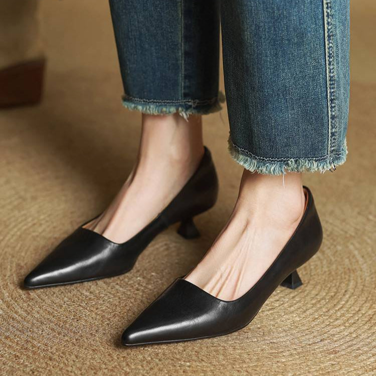 Anok Women’s Genuine Leather Heels – Elegant Comfortable Classic Style