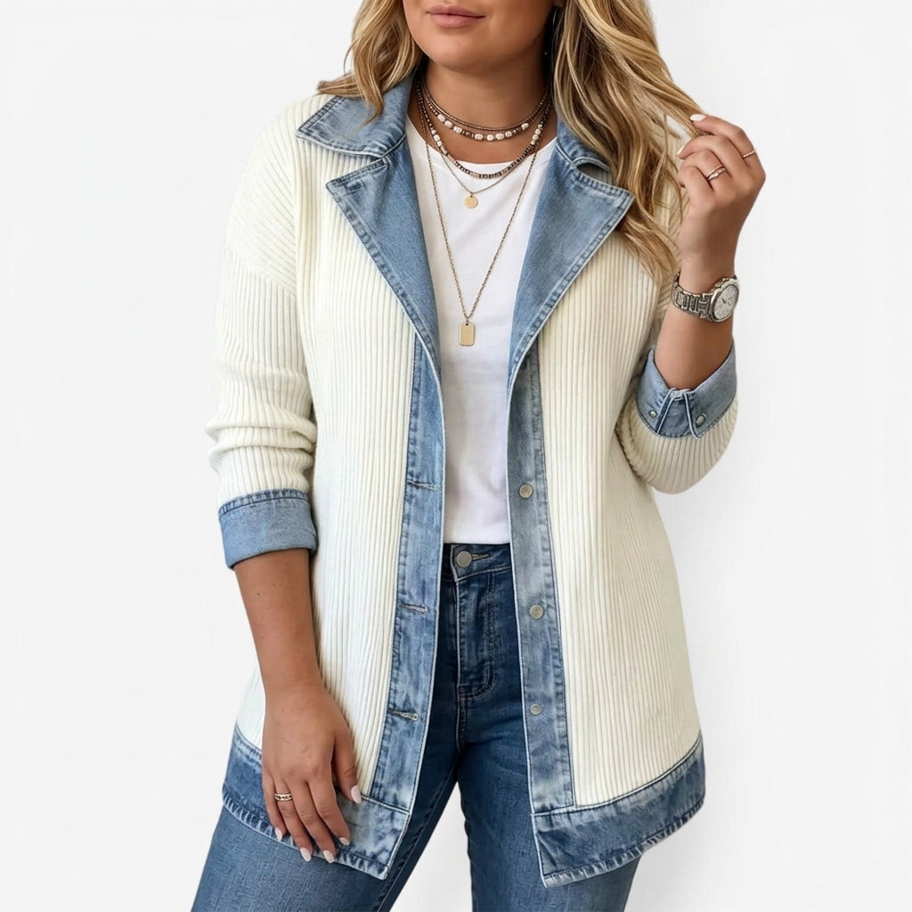 Women’s Indigo Knit Jacket - Soft and Casual