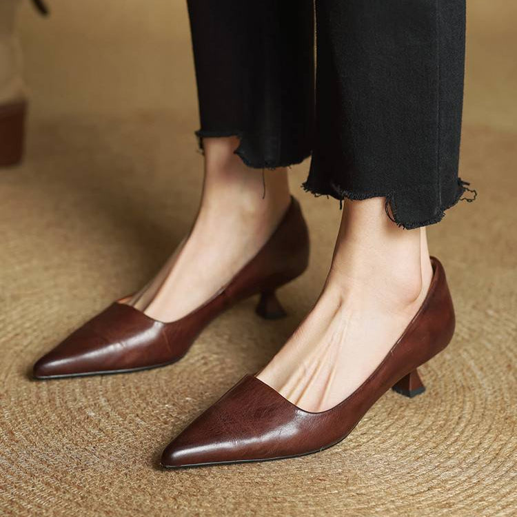 Anok Women’s Genuine Leather Heels – Elegant Comfortable Classic Style