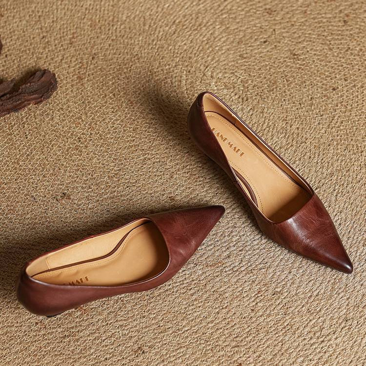 Anok Women’s Genuine Leather Heels – Elegant Comfortable Classic Style
