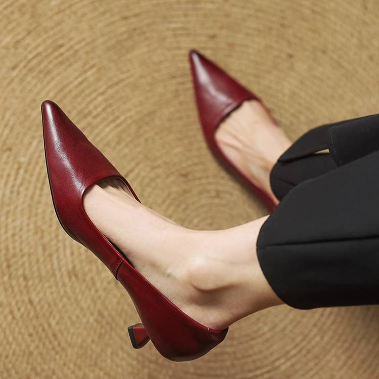 Anok Women’s Genuine Leather Heels – Elegant Comfortable Classic Style