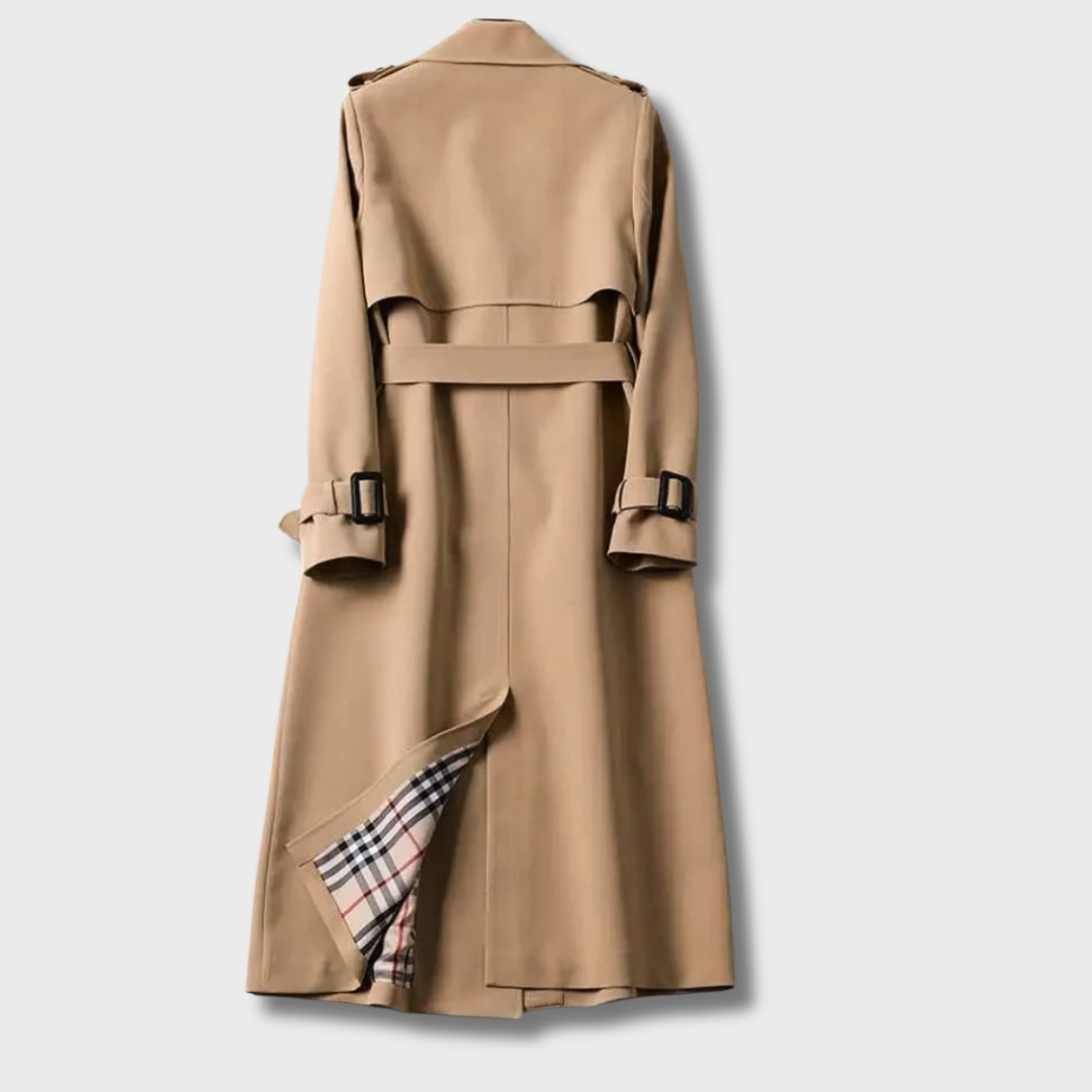 Women's Vintage Autumn Trench Coat – Timeless Belted Transitional Outerwear