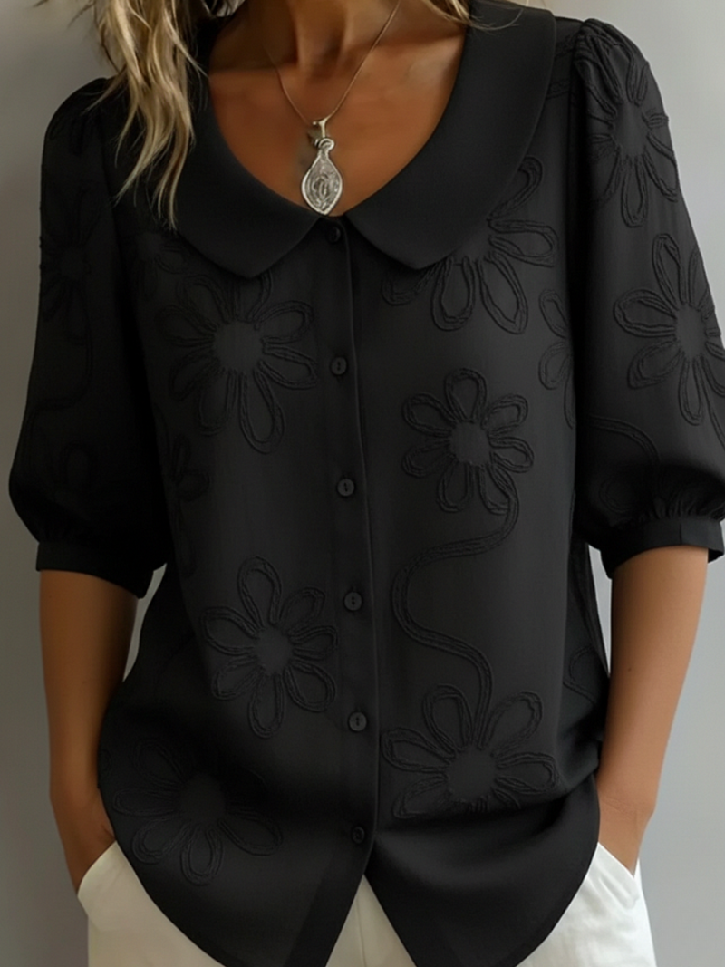 Embroidered Floral Blouse - Elegant and Feminine