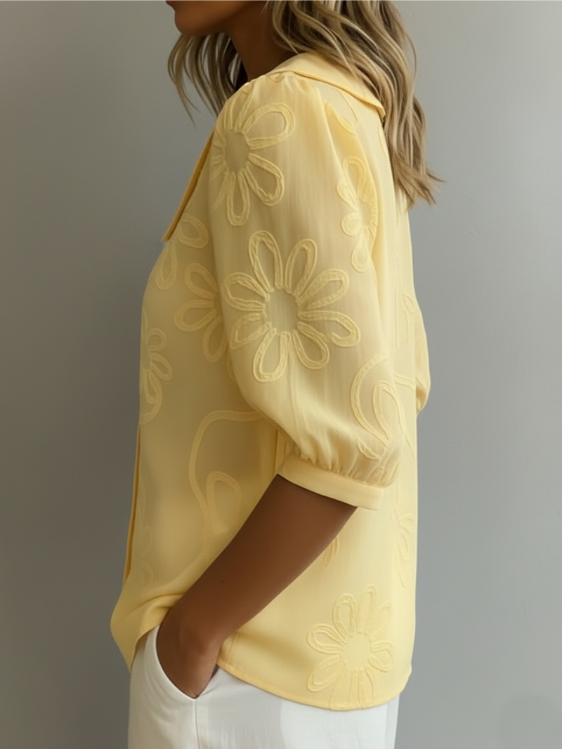 Embroidered Floral Blouse - Elegant and Feminine
