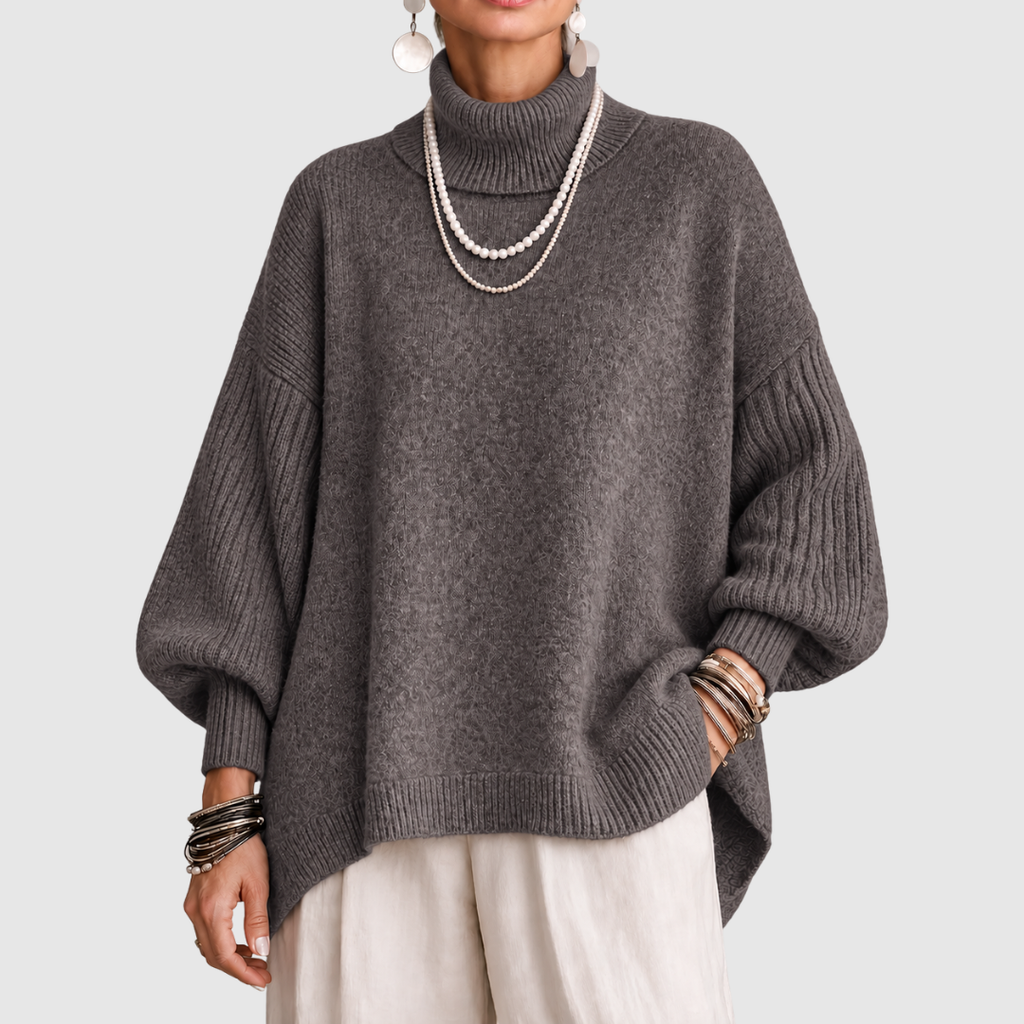 Women’s Soft Draped Sweater – Warm Elegant Knit