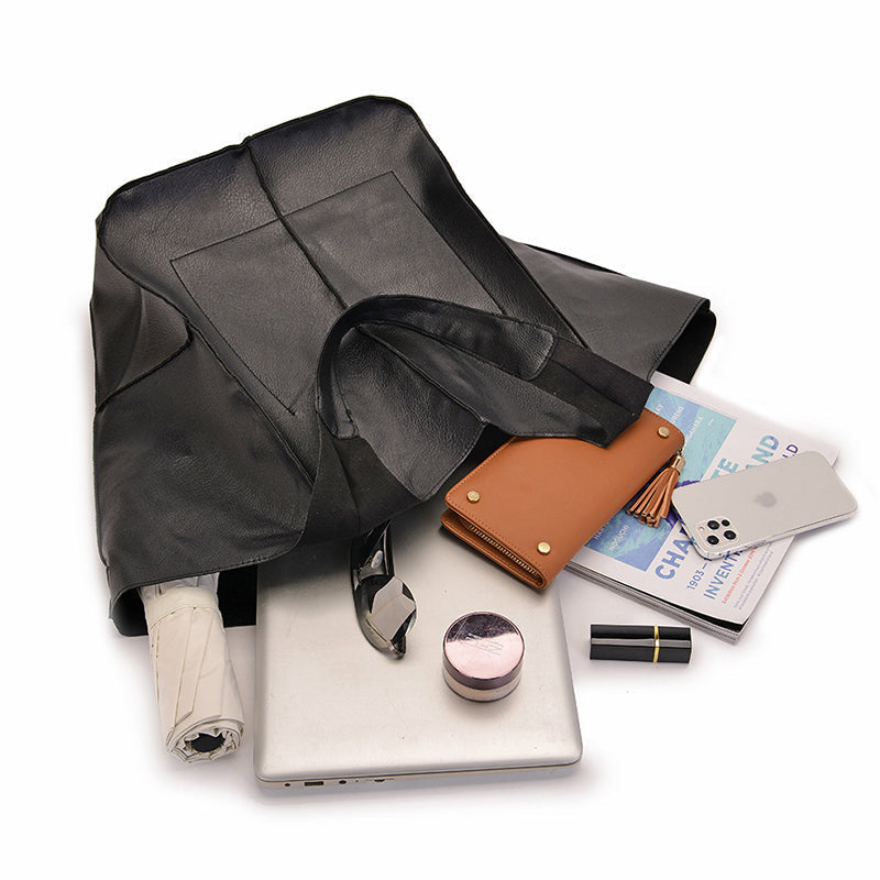 Women's Oversized Vintage Leather Shoulder Bag – Everyday Carry Handbag