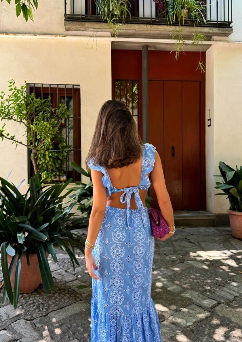 Women's Embroidered Maxi Dress – Boho Vacation Occasion Dress