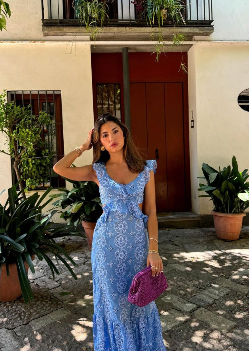Women's Embroidered Maxi Dress – Boho Vacation Occasion Dress