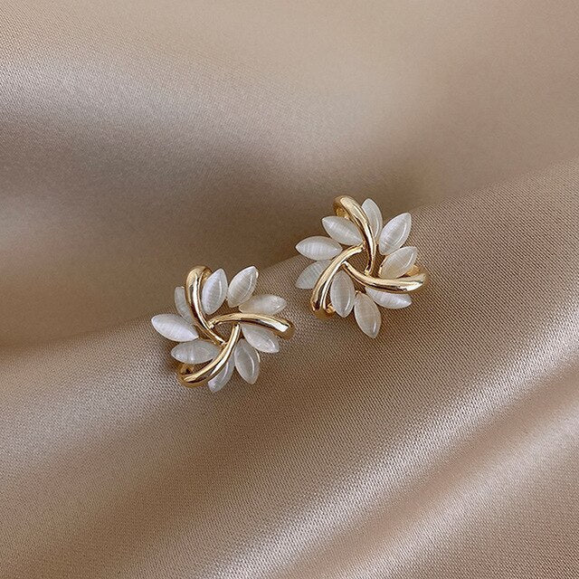 Women's White Opal Earrings - Elegant Soft Occasion Jewelry