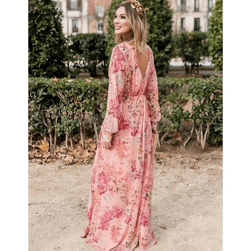 Women's Boho Floral Maxi Dress – Romantic Flowy Summer Dress
