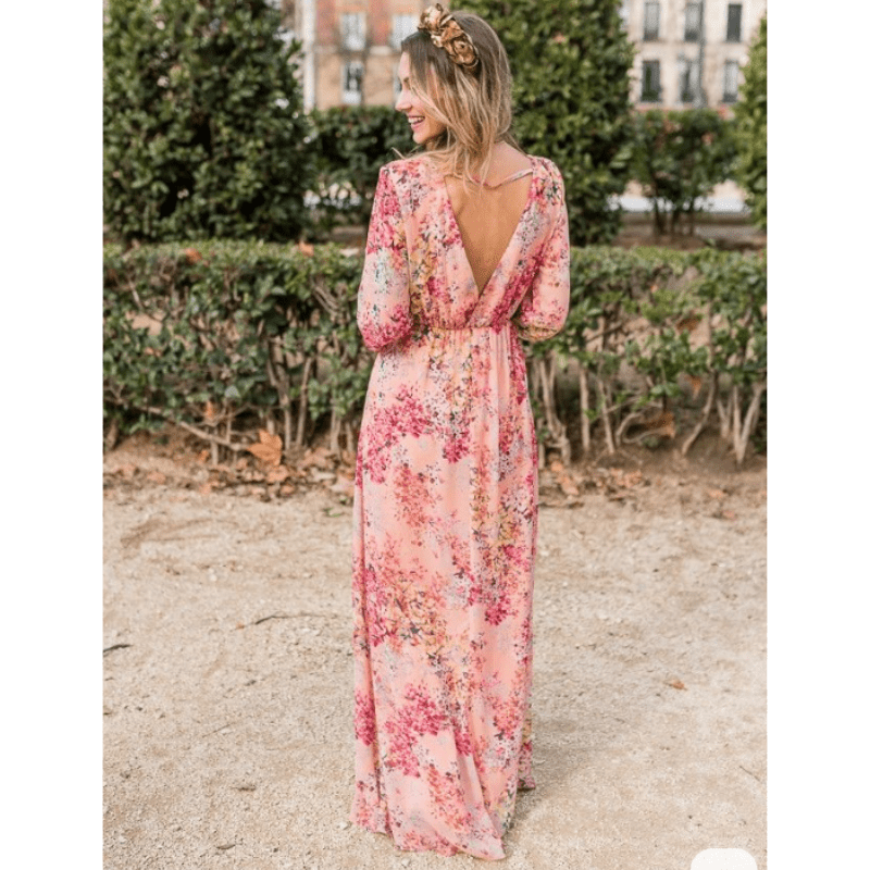 Women's Boho Floral Maxi Dress – Romantic Flowy Summer Dress