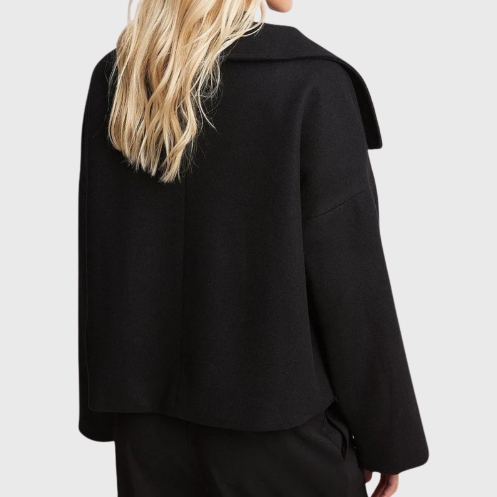 Cropped Double-Breasted Coat - Chic and Structured