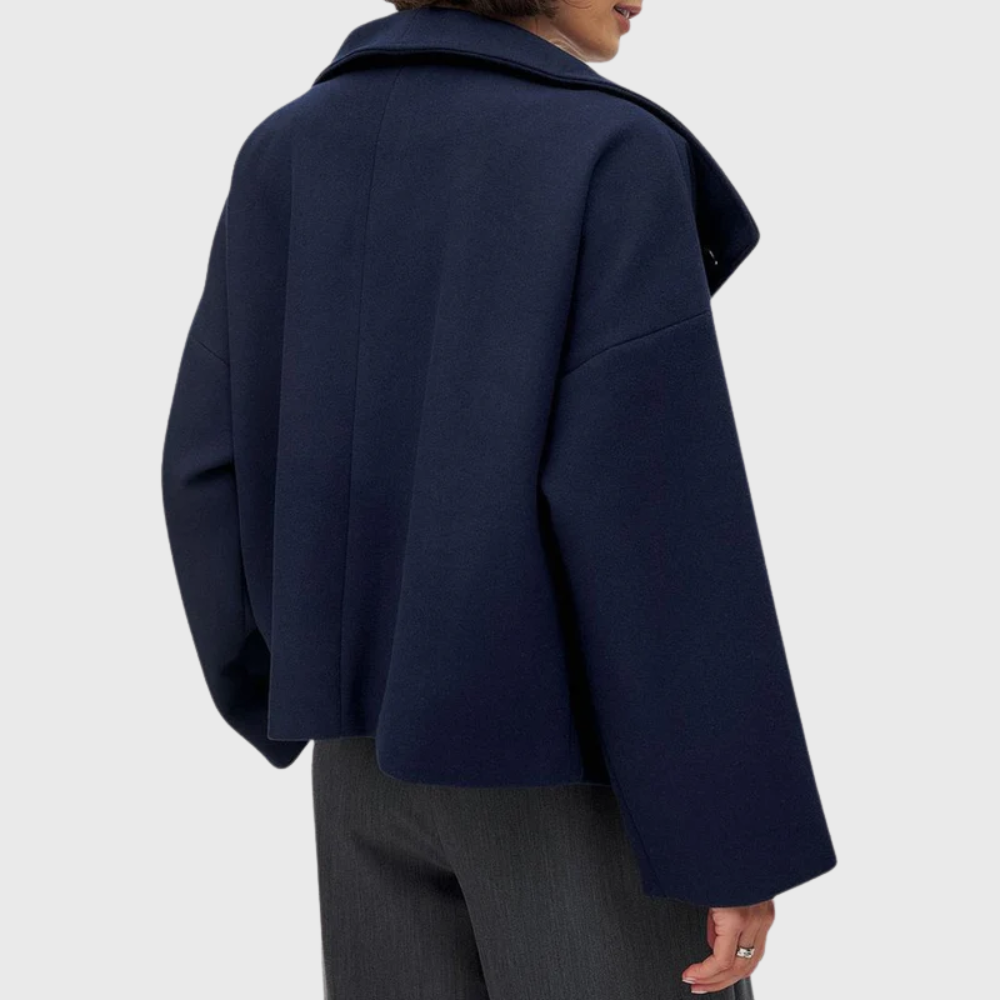 Cropped Double-Breasted Coat - Chic and Structured