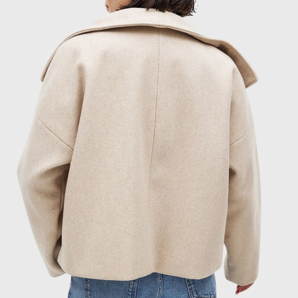 Cropped Double-Breasted Coat - Chic and Structured