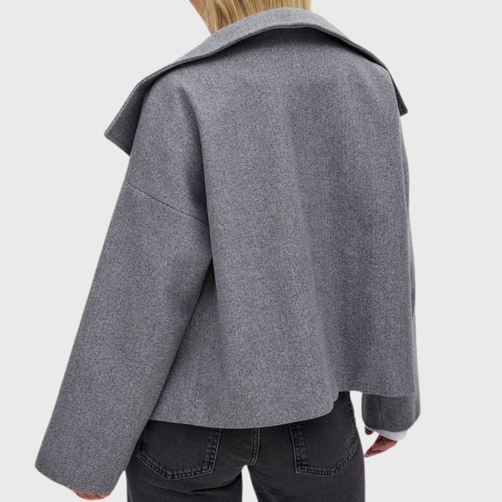 Cropped Double-Breasted Coat - Chic and Structured