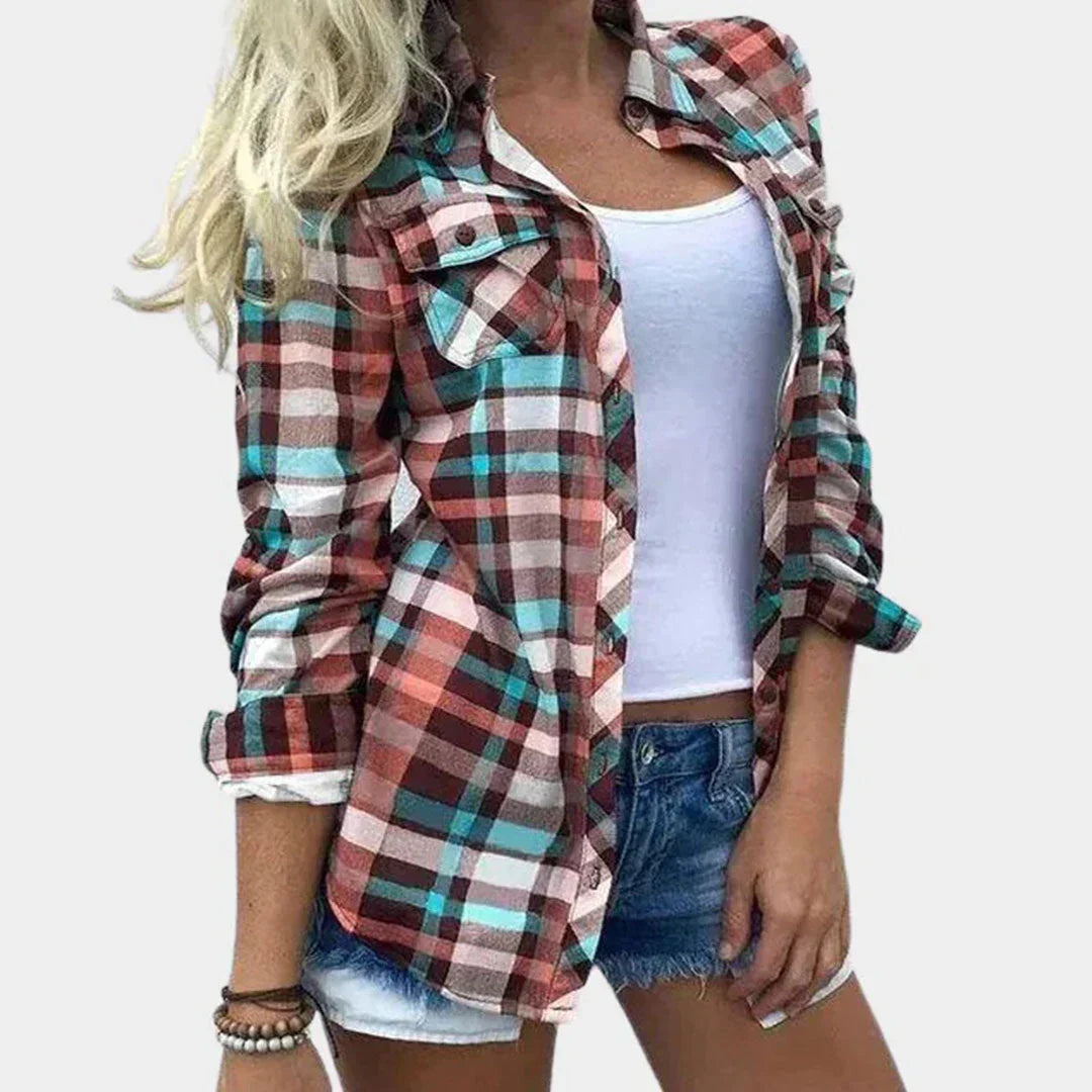 Women's Plaid Blouse – Timeless Feminine Everyday Top