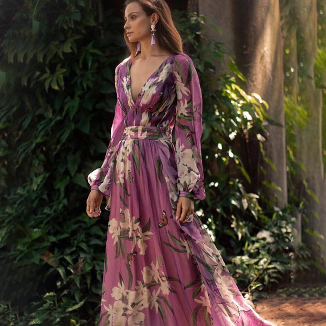 Natalia Women’s Elegant Maxi Dress – Flowy Sophisticated Party Occasion Style
