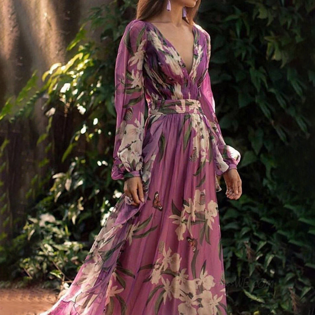 Natalia Women’s Elegant Maxi Dress – Flowy Sophisticated Party Occasion Style