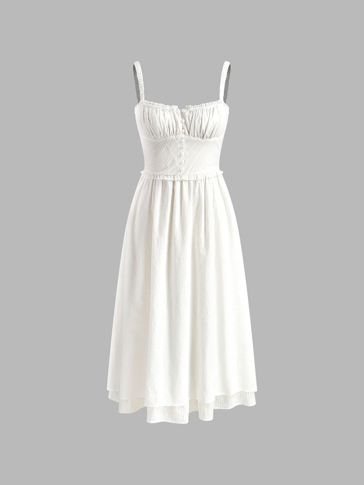 Women's Cotton Midi Summer Dress – Lightweight Sleeveless Ruffle Hem Cami Dress
