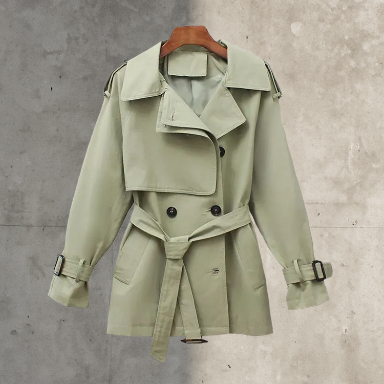 Belted Double-Breasted Trench Coat - Elegant and Light