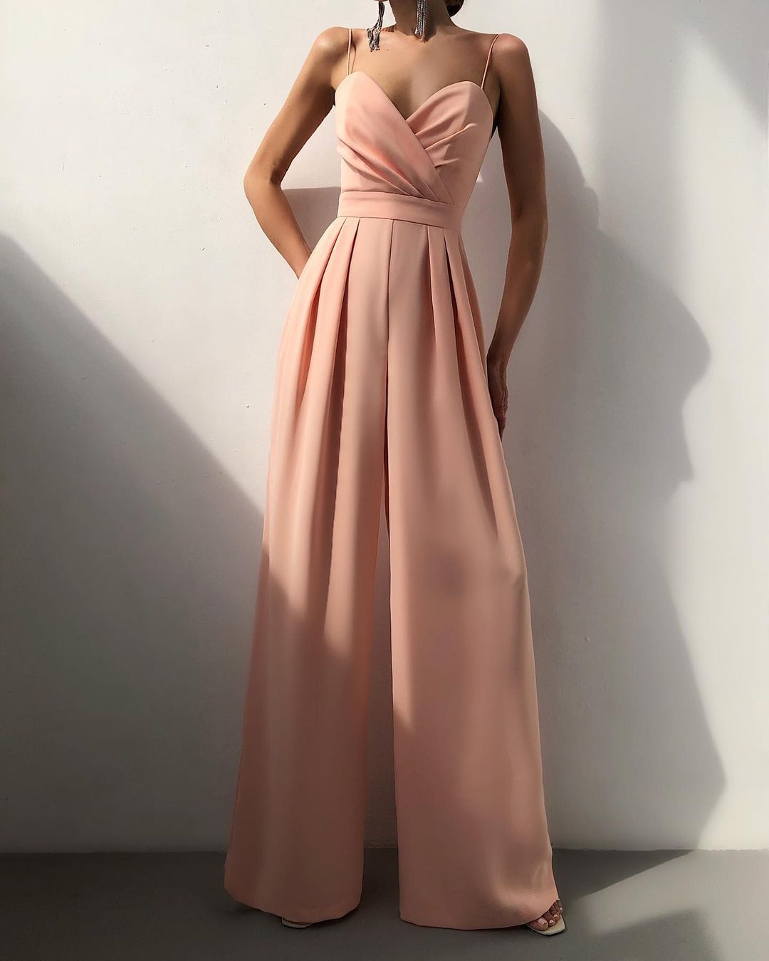 Women's Spaghetti Strap Jumpsuit - Elegant Wide Leg Occasion Outfit