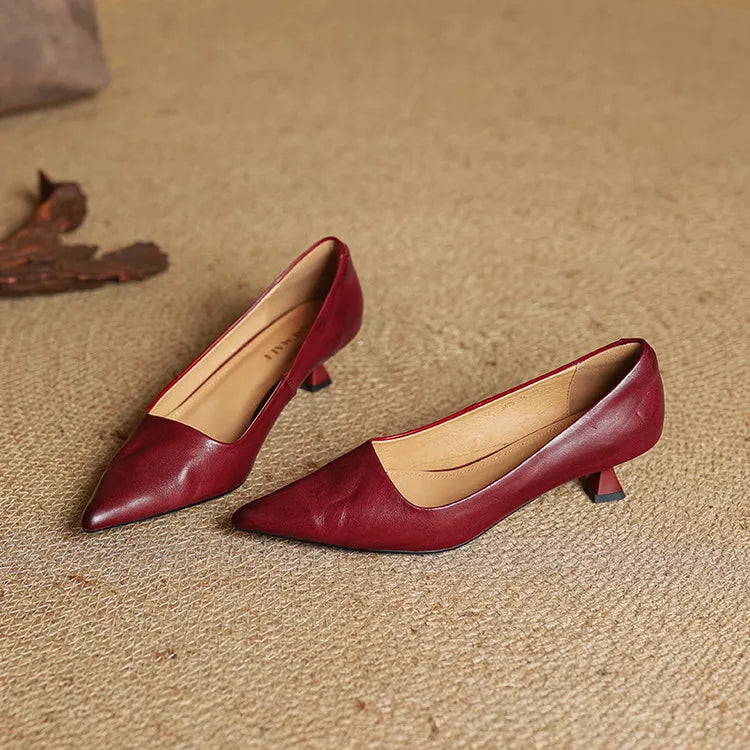 Anok Women’s Genuine Leather Heels – Elegant Comfortable Classic Style