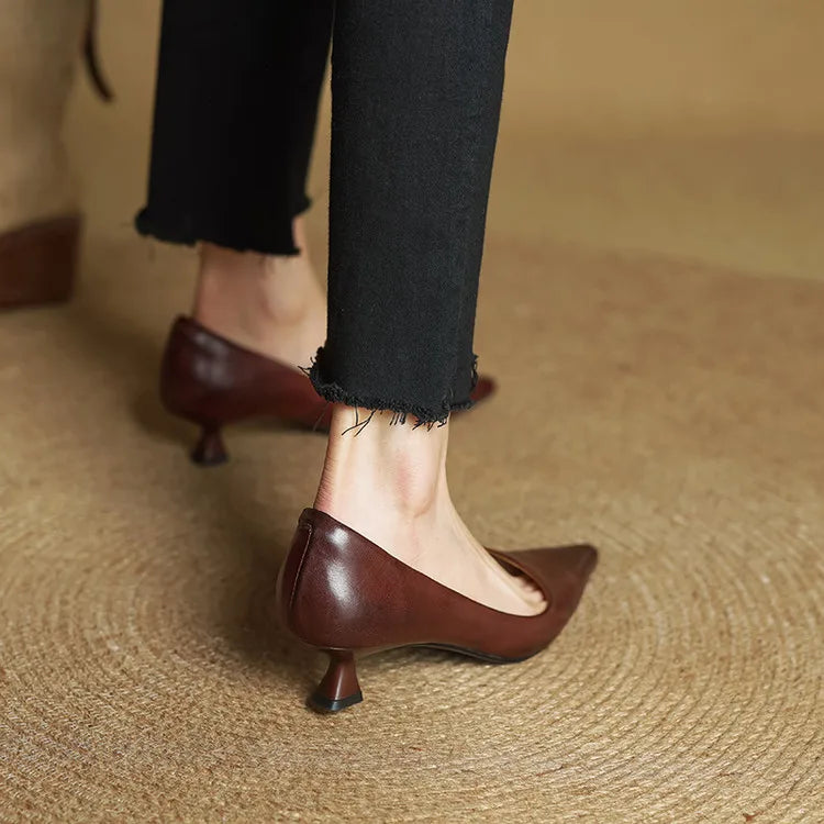 Anok Women’s Genuine Leather Heels – Elegant Comfortable Classic Style