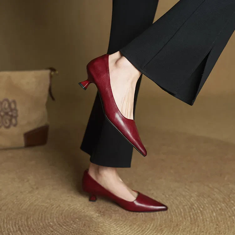 Anok Women’s Genuine Leather Heels – Elegant Comfortable Classic Style