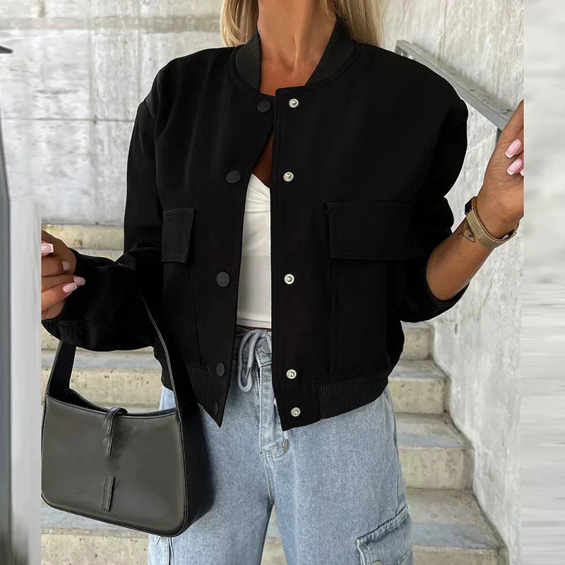 Women's Trend Bomber Jacket - Casual Modern Everyday Layer