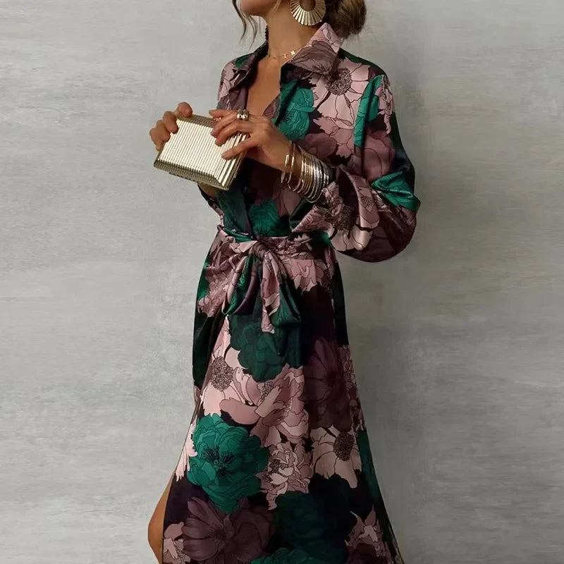 Women's Belted Maxi Dress – Elegant Sleeveless Occasion Dress