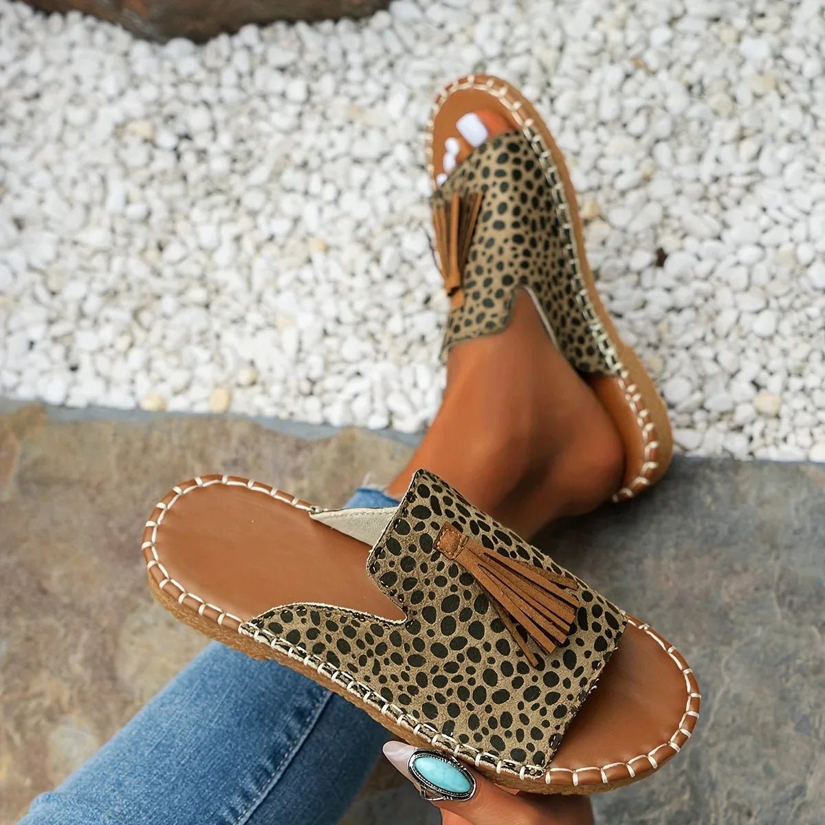 Women's Leopard Print Sandals – Bold Summer Casual Style