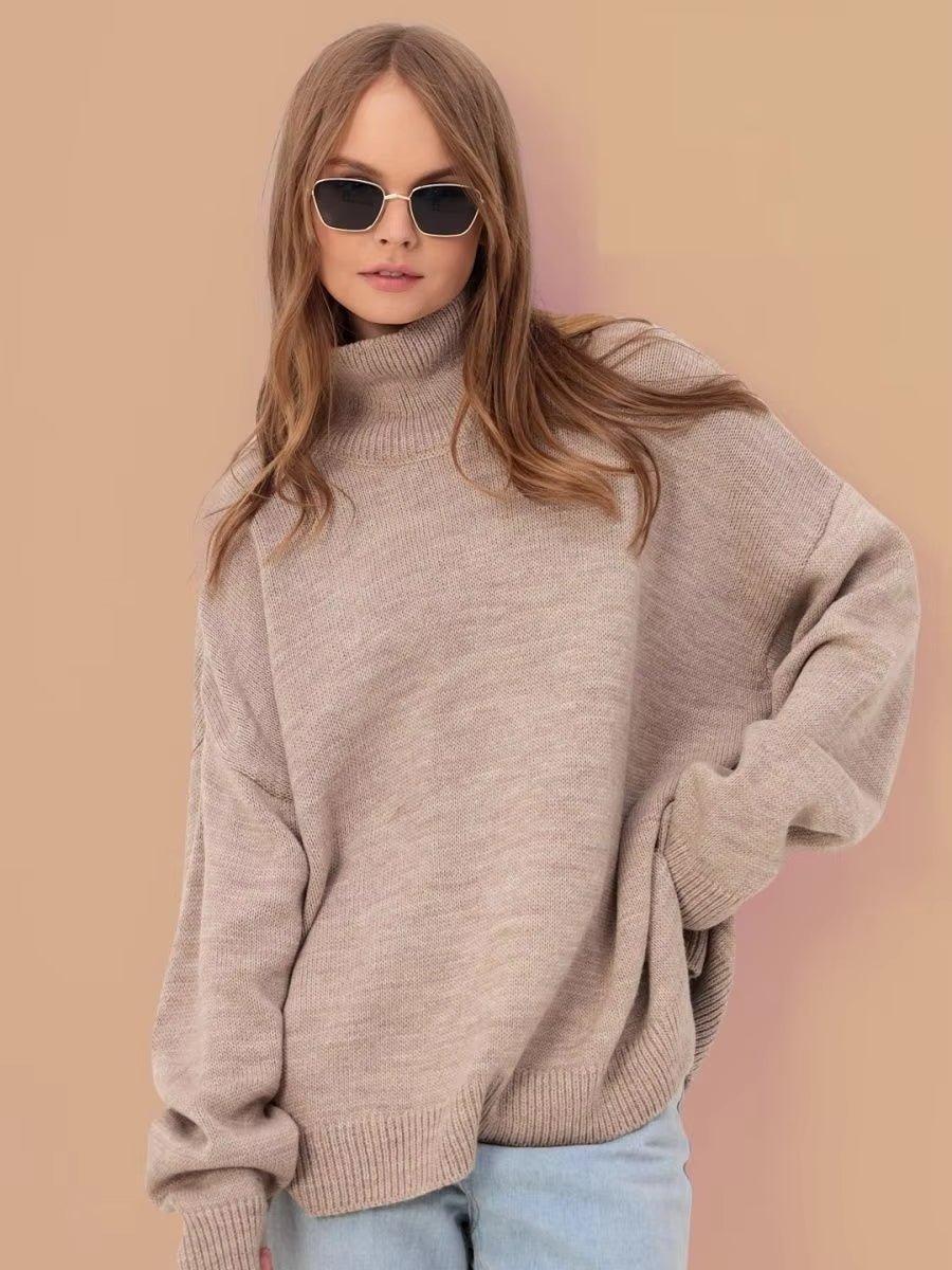 Women’s Oversized Split Sweater – Casual Modern Knit Top