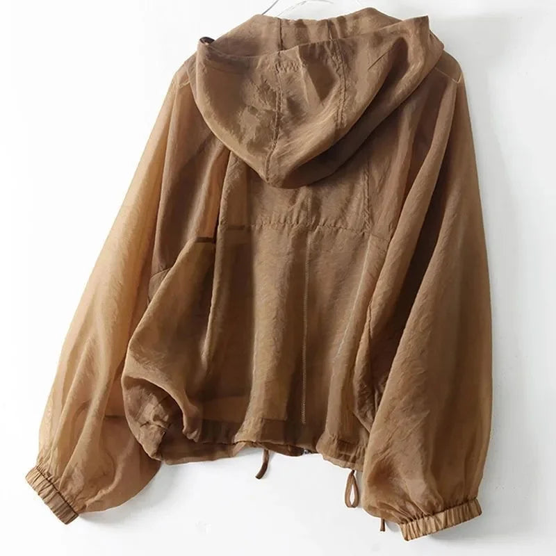 Women’s Casual Hooded Zip-Up Jacket – Loose-Fit Comfortable Everyday Style