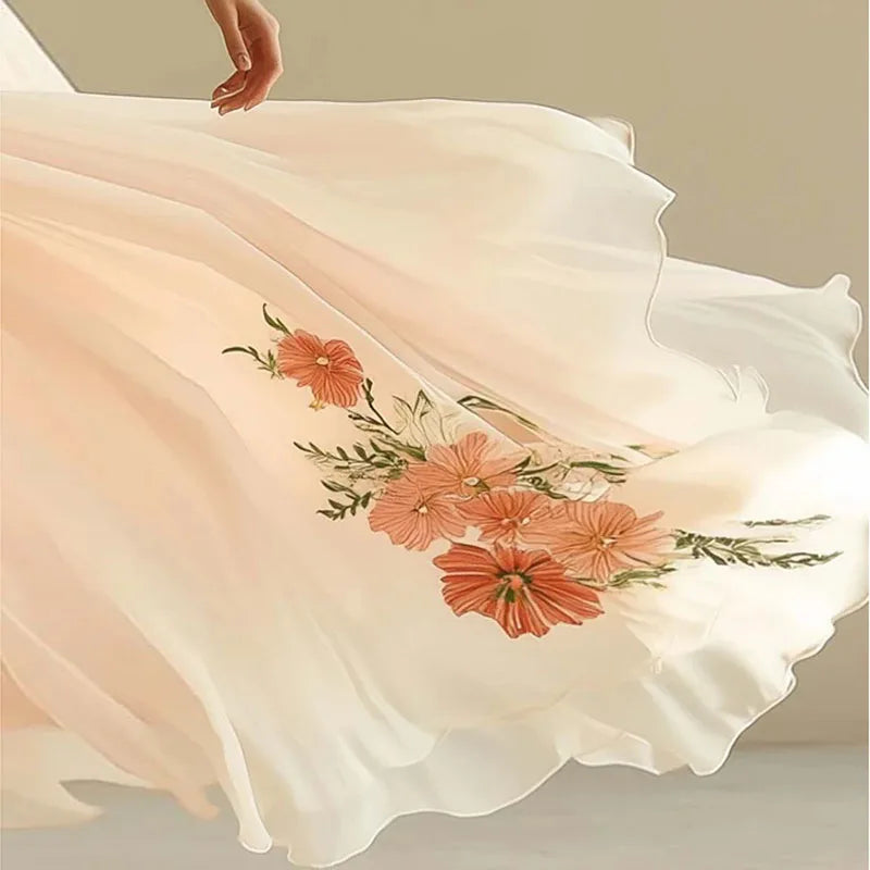 Women's Elegant Maxi Dress – High Waist V Neck Party Dress